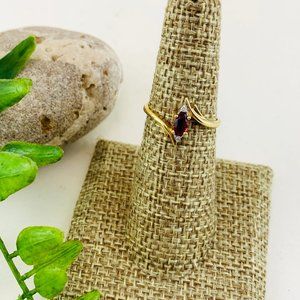 14K Gold Garnet/Diamond ring